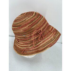 Helen Kaminski 100% Raffia Striped Sun Hat